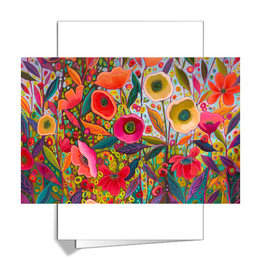 Extravaganza 5 Blank Floral Art Note Cards