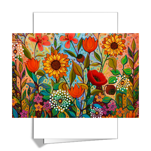 Joy In The Morning 5 Blank Floral Art Note Cards